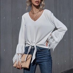 Crochet along Sleeves Boho Tee